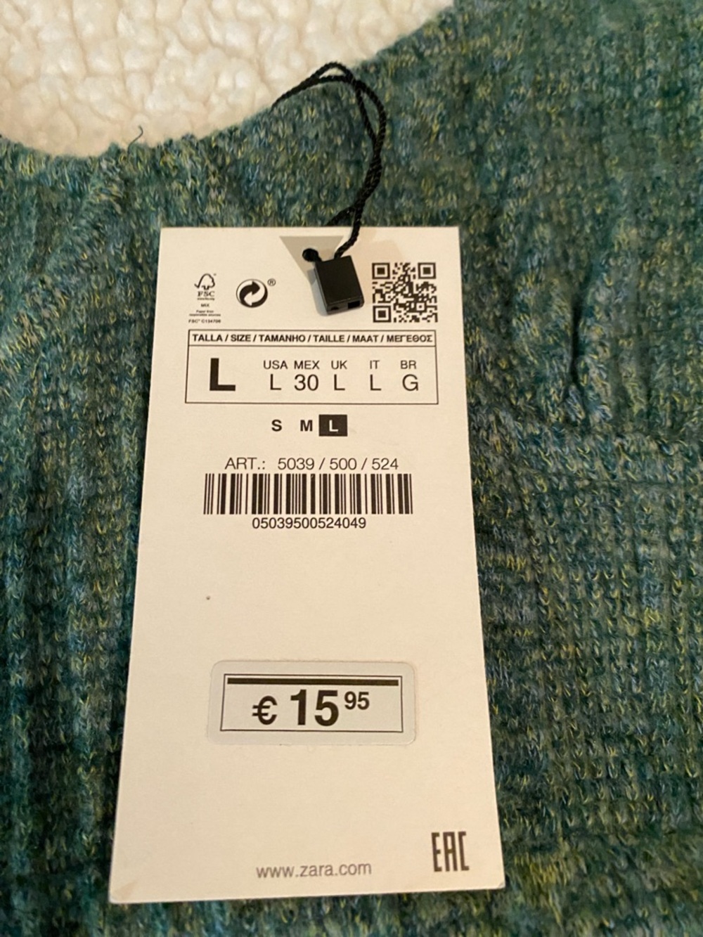 Zara Teal Marled Knit Bralette - Picture 3 of 7